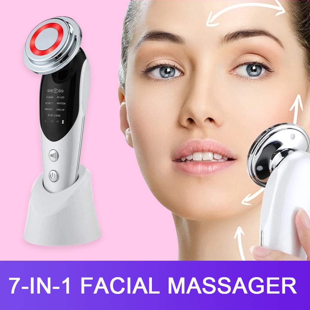 7-in-1 LED EMS Facial Massager – Microcurrent Skin Rejuvenation Tool