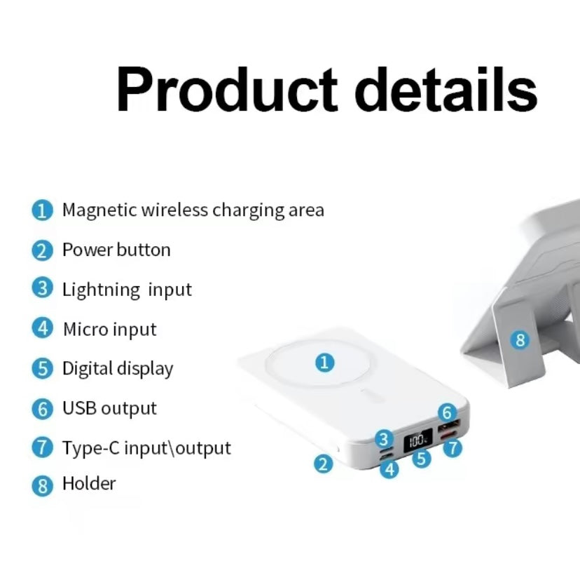 Magnetic Wireless Power Bank with LED Display