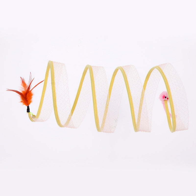 Foldable Cat Play Tunnel – Interactive Tunnel & Sisal Ball Toy Set