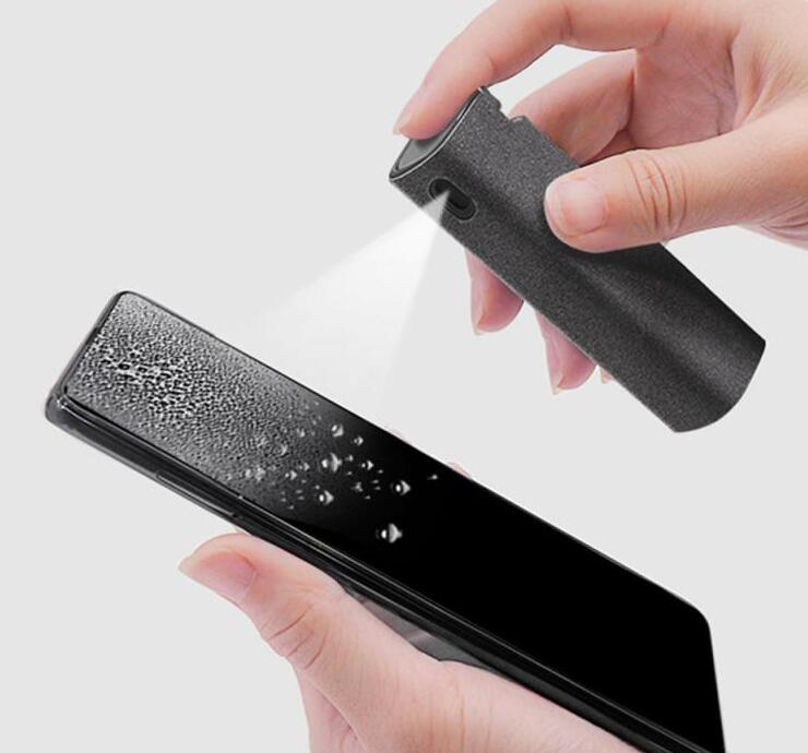 2-in-1 Portable Screen Cleaner Spray with Microfiber Cloth for Phone, Laptop & Tablet – Pocket Size Anti-Fingerprint Cleaning Kit