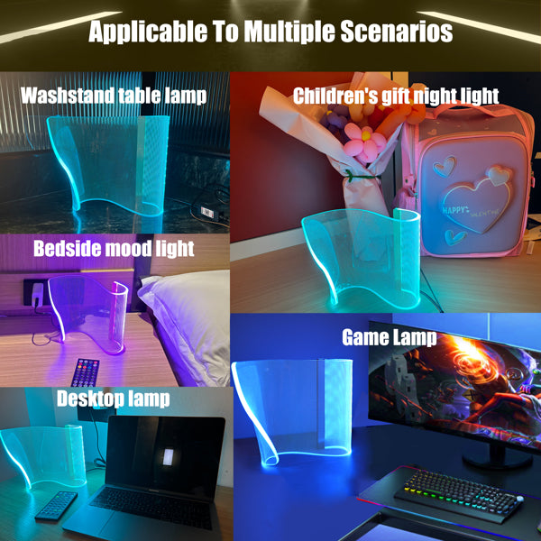 RGB Curved Gaming Desk Lamp – Smart App Controlled Ambient RGB Lighting for Gaming Desk Setup