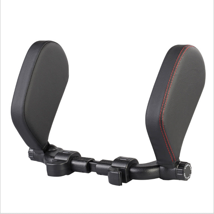 Adjustable Car Headrest Pillow with Side Support – Ergonomic Leather Memory Foam Neck Cushion for Travel & Sleeping Comfort