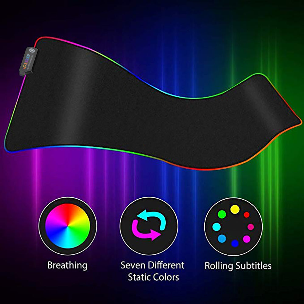 RGB LED Gaming Mouse Pad XXL – Extended Waterproof Desk Mat with 12 Lighting Modes
