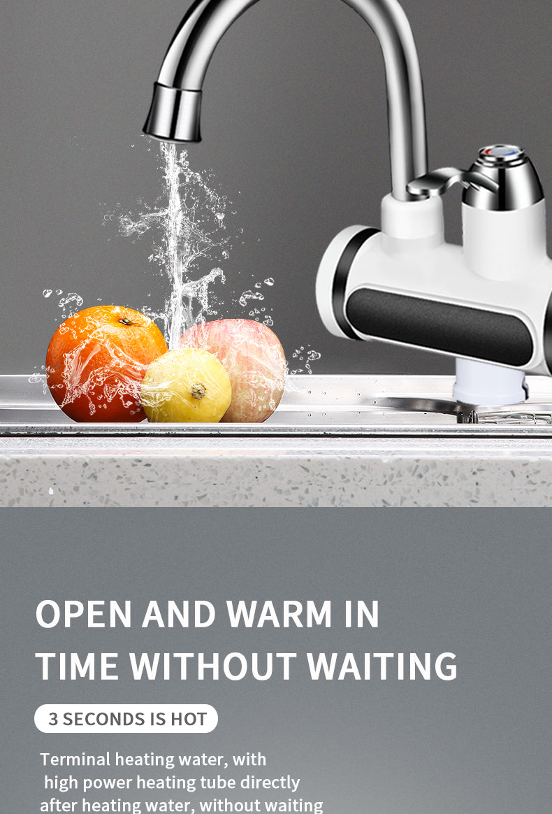 Instant Electric Hot Water Faucet with LED Temperature Display – Tankless Kitchen Tap Heater for Hot & Cold Water