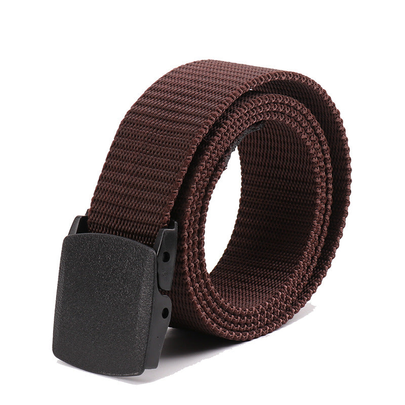 Unisex Canvas Belt with Plastic Buckle – Adjustable Casual Waistband