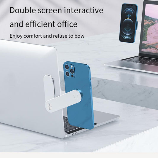 Magnetic Dual-Screen Laptop Phone Mount – Foldable Monitor Side Clip for Productivity & Desk Setup