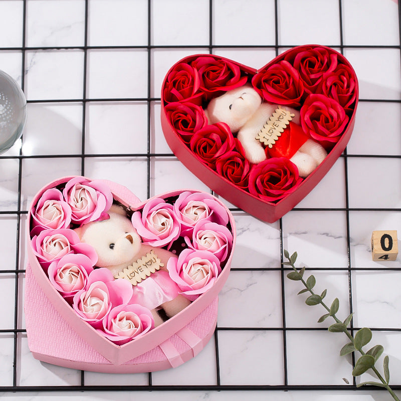 Heart-Shaped Soap Rose Gift Box – Romantic Multi-Occasion Present