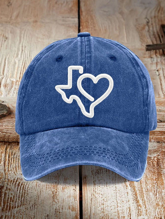 Printed Heart Texas Cap – Unisex Cotton Casual Hat