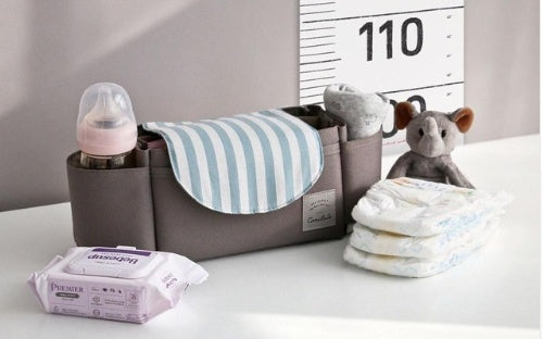 Multifunction Baby Stroller Organizer Bag with Cup Holder – Waterproof Diaper Storage & Travel Hanging Caddy