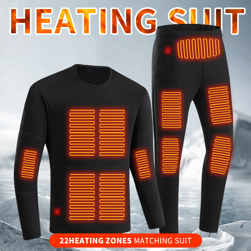 USB Heated Long Johns Suit – Tech Thermal Base Layer with USB Power Warmth