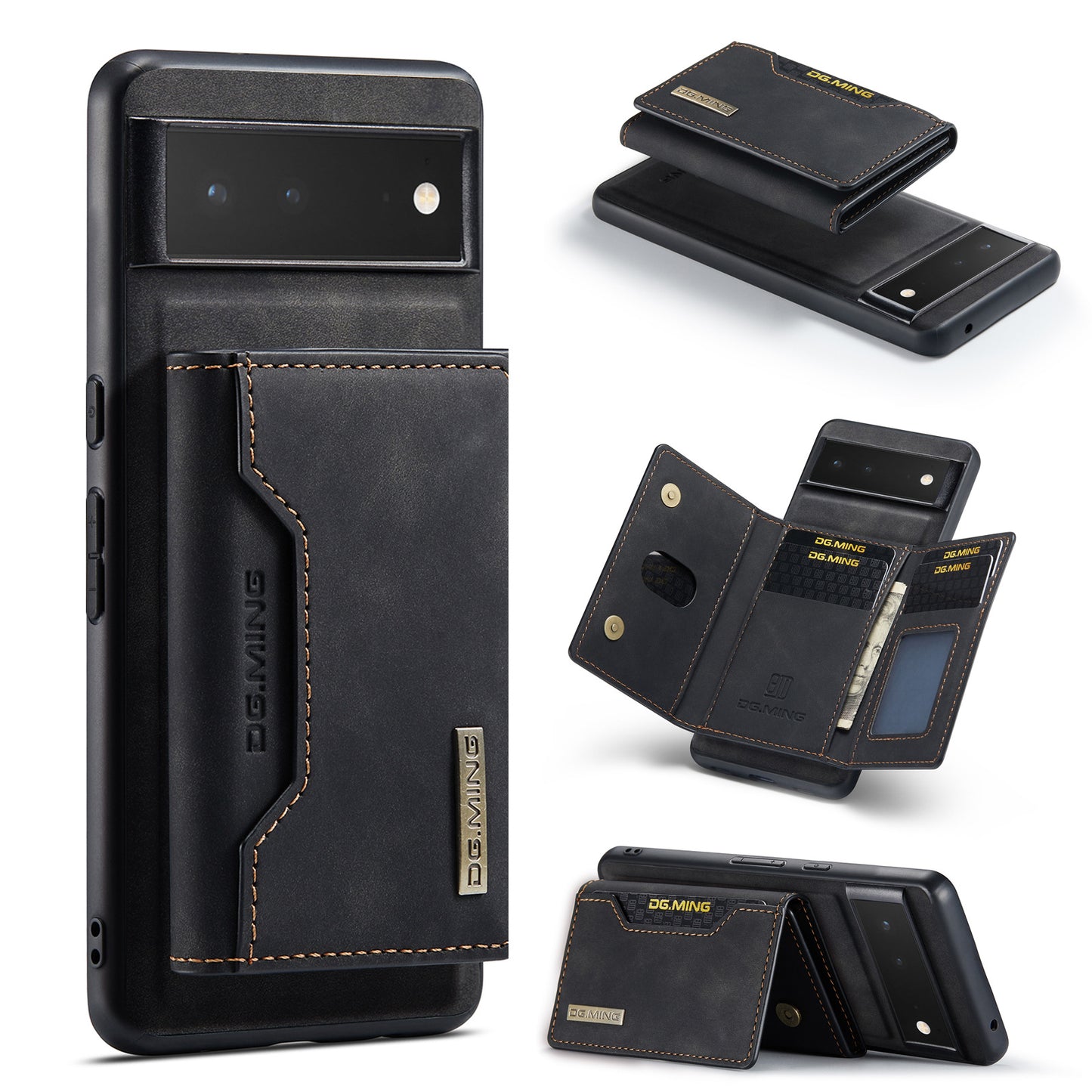 Leather Magnetic Card Holder Phone Case – For Google Pixel