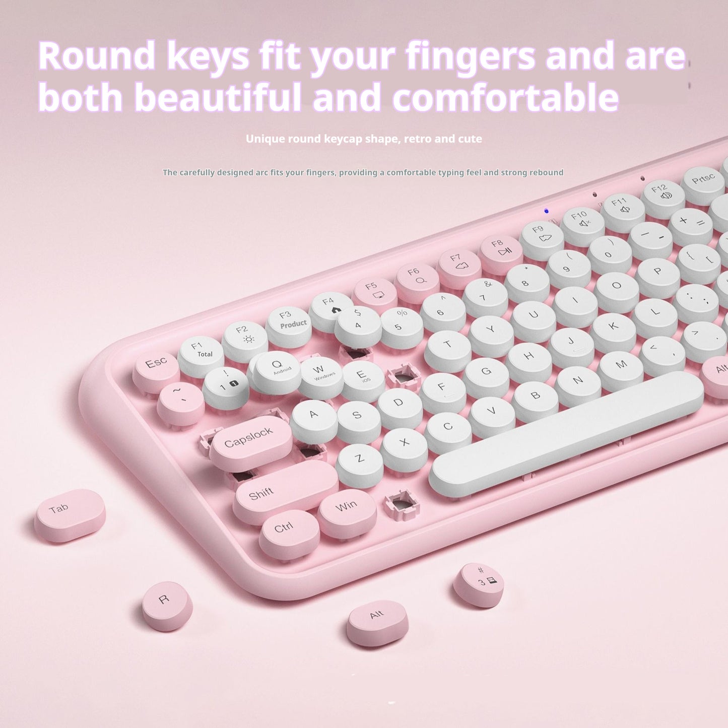 Dual-Mode Wireless Bluetooth Portable Keyboard with Silent Keys
