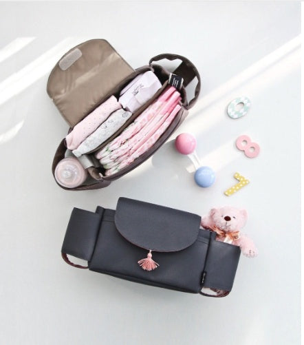 Multifunction Baby Stroller Organizer Bag with Cup Holder – Waterproof Diaper Storage & Travel Hanging Caddy