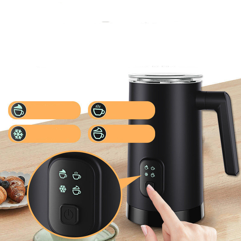 Automatic Stainless Steel Milk Frother & Warmer – 4-in-1 Electric Hot & Cold Foam Maker for Latte, Cappuccino & Coffee