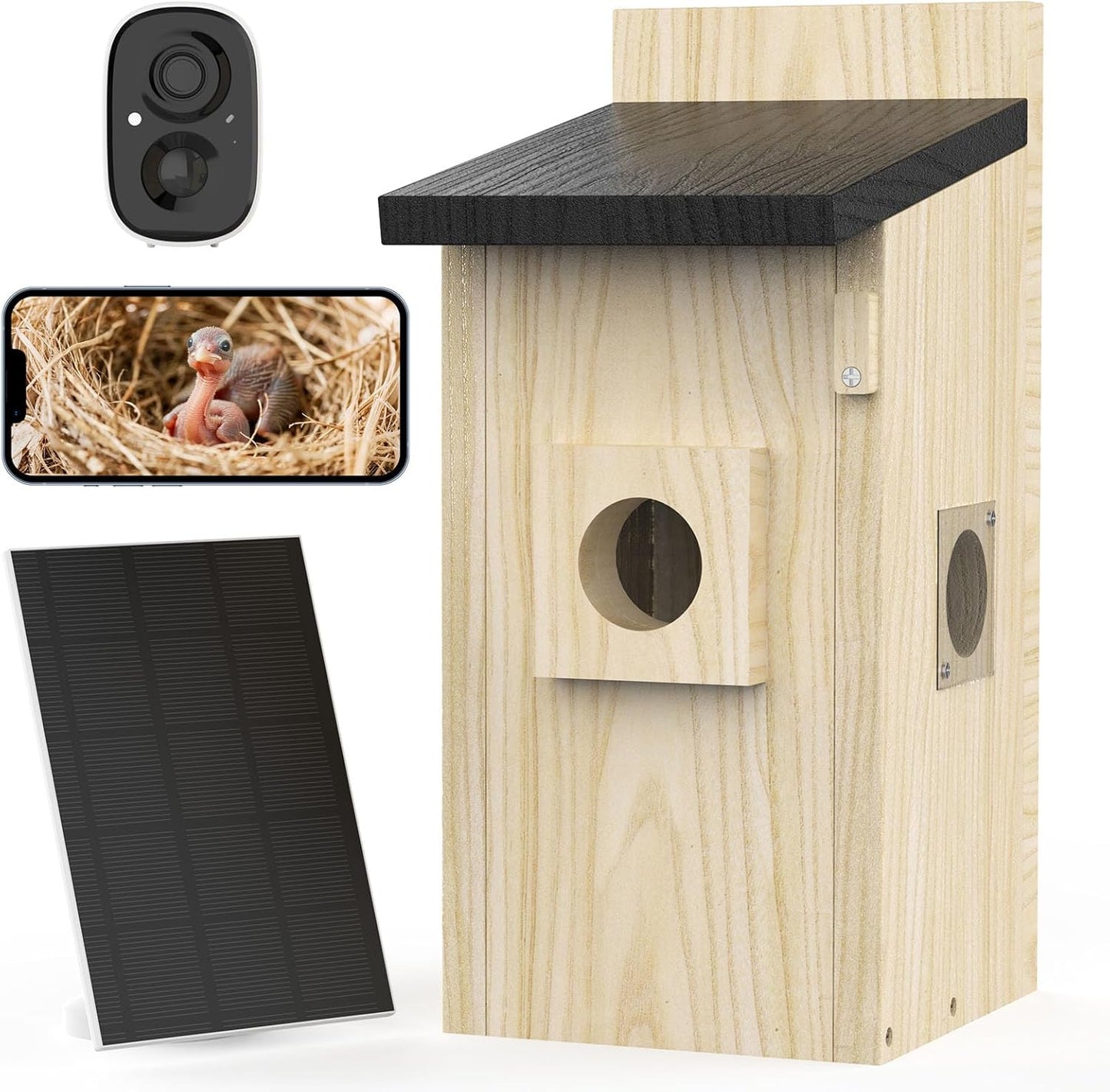 Smart Solar Birdhouse with 4MP HD Camera