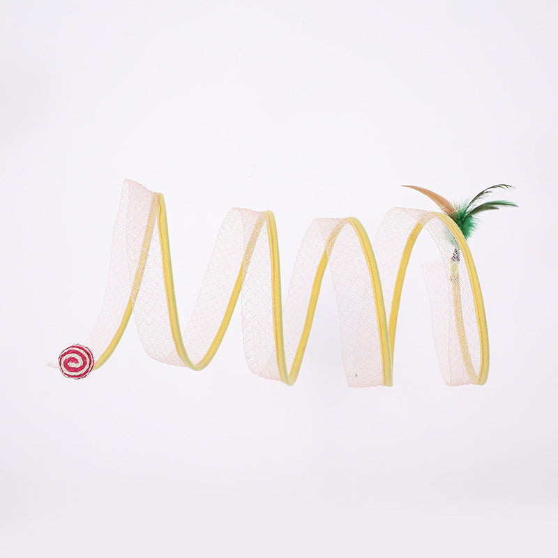 Foldable Cat Play Tunnel – Interactive Tunnel & Sisal Ball Toy Set