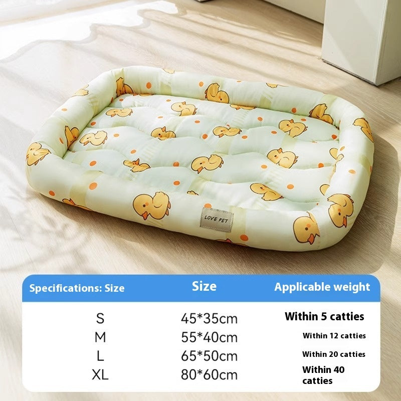 Cooling Dog Bed Breathable Pet Mat – Soft PP Cotton Washable Summer Cooling Bed for Dogs & Cats