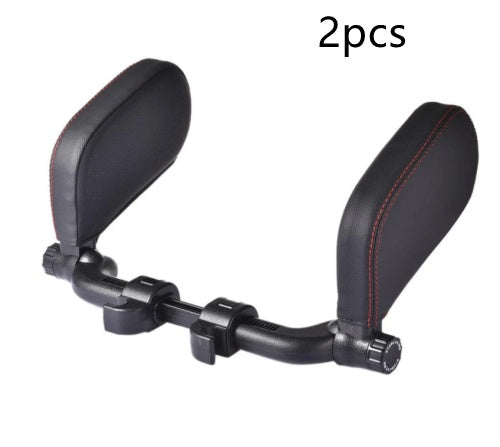 Adjustable Car Headrest Pillow with Side Support – Ergonomic Leather Memory Foam Neck Cushion for Travel & Sleeping Comfort