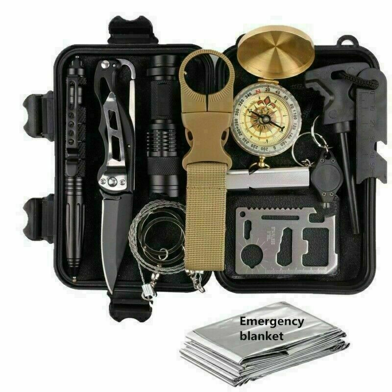 14-in-1 Outdoor Emergency Survival Kit – Tactical Gear Box Set