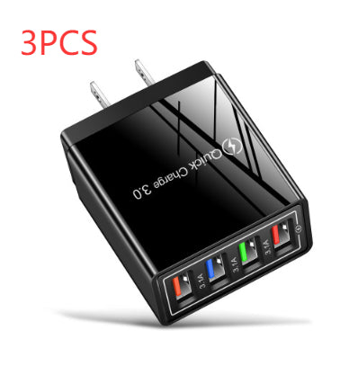 4-Port USB Wall Charger Quick Charge 3.0 – Fast Charging Multi Device Power Adapter for Phone, Tablet & Travel Use