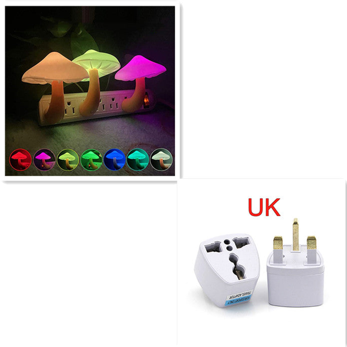 LED Mushroom Night Light with Smart Sensor – Plug-In Dusk to Dawn Wall Lamp Warm White Bedroom Ambient Lighting Decor