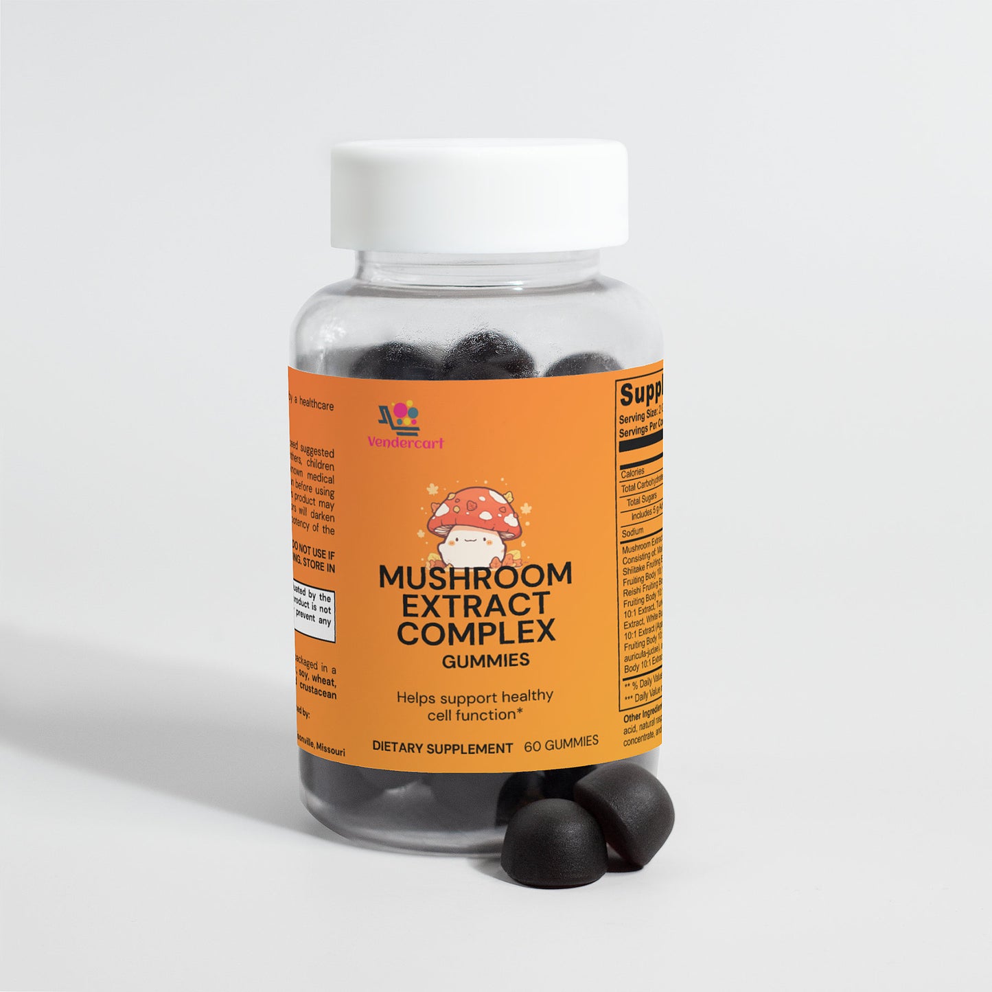 Raspberry Mushroom Extract Gummies — Cognitive, Immune & Energy Wellness Blend