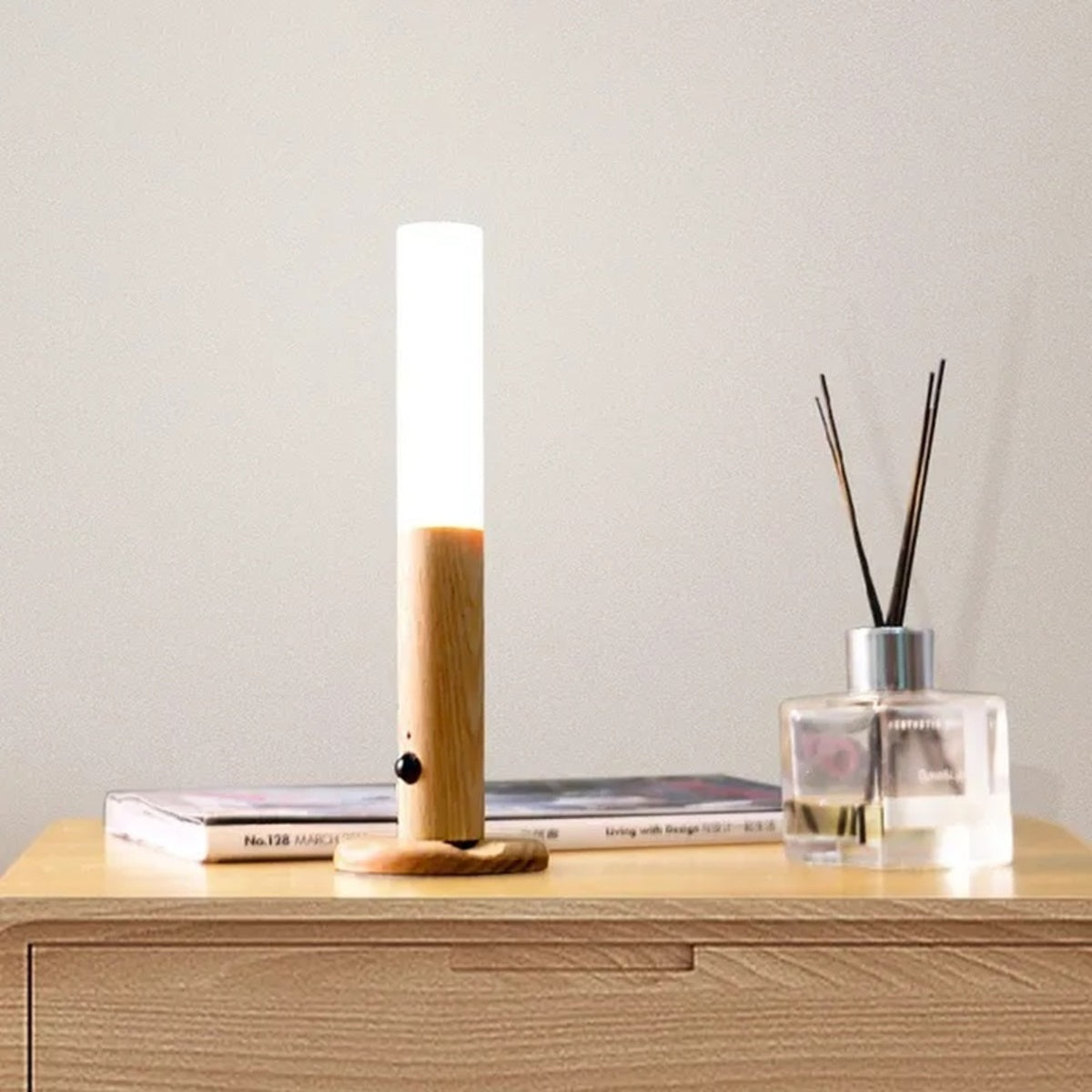 Magnetic Rechargeable Wooden Night Light - Motion Sensor Activated