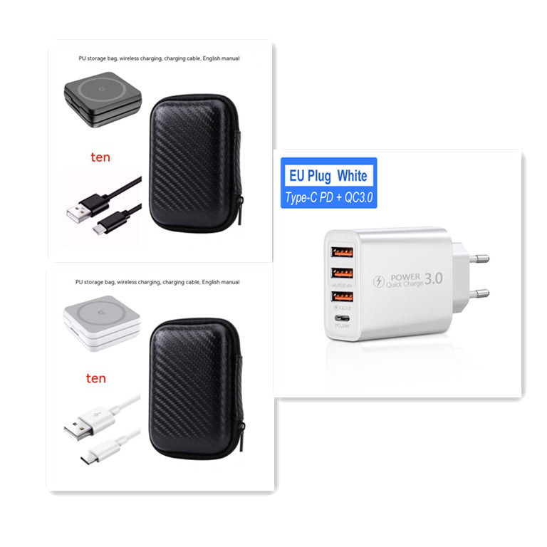 3-in-1 Foldable Magnetic Wireless Charger – Portable Charging Stand for Phone, Watch & Earbuds