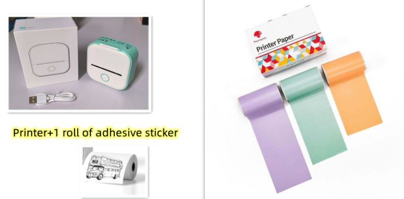 Portable Mini Thermal Label Printer – Bluetooth-Compatible Home & Student Photo Printer for Price Tags & Labels