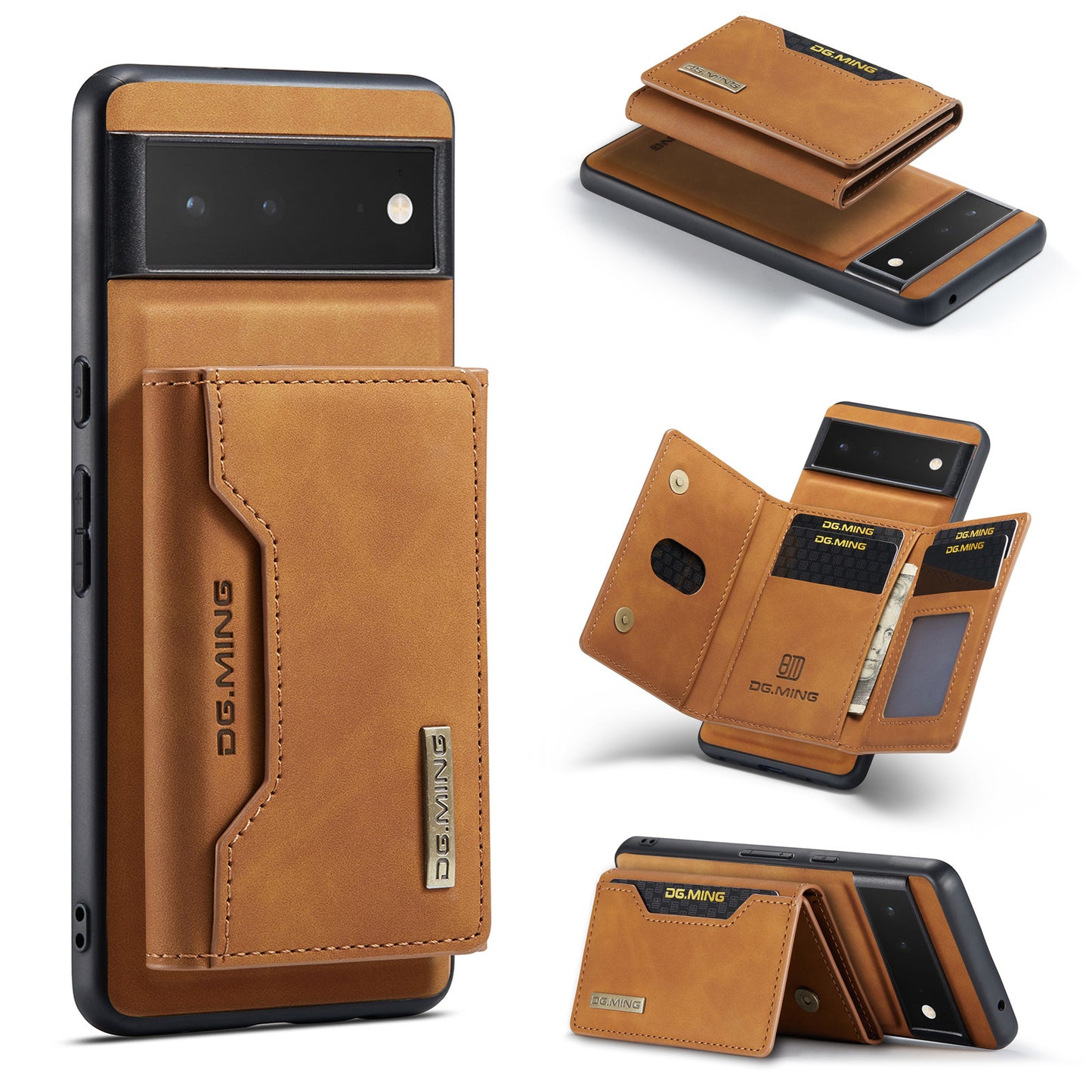 Leather Magnetic Card Holder Phone Case – For Google Pixel
