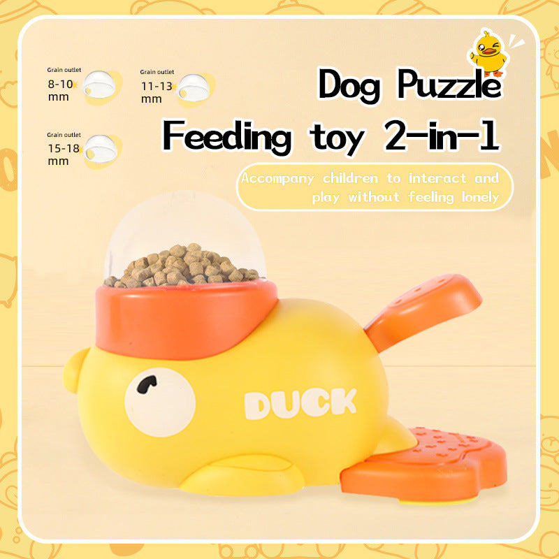 Interactive Dog Puzzle Feeder – Cartoon Duck Treat Dispenser Bowl