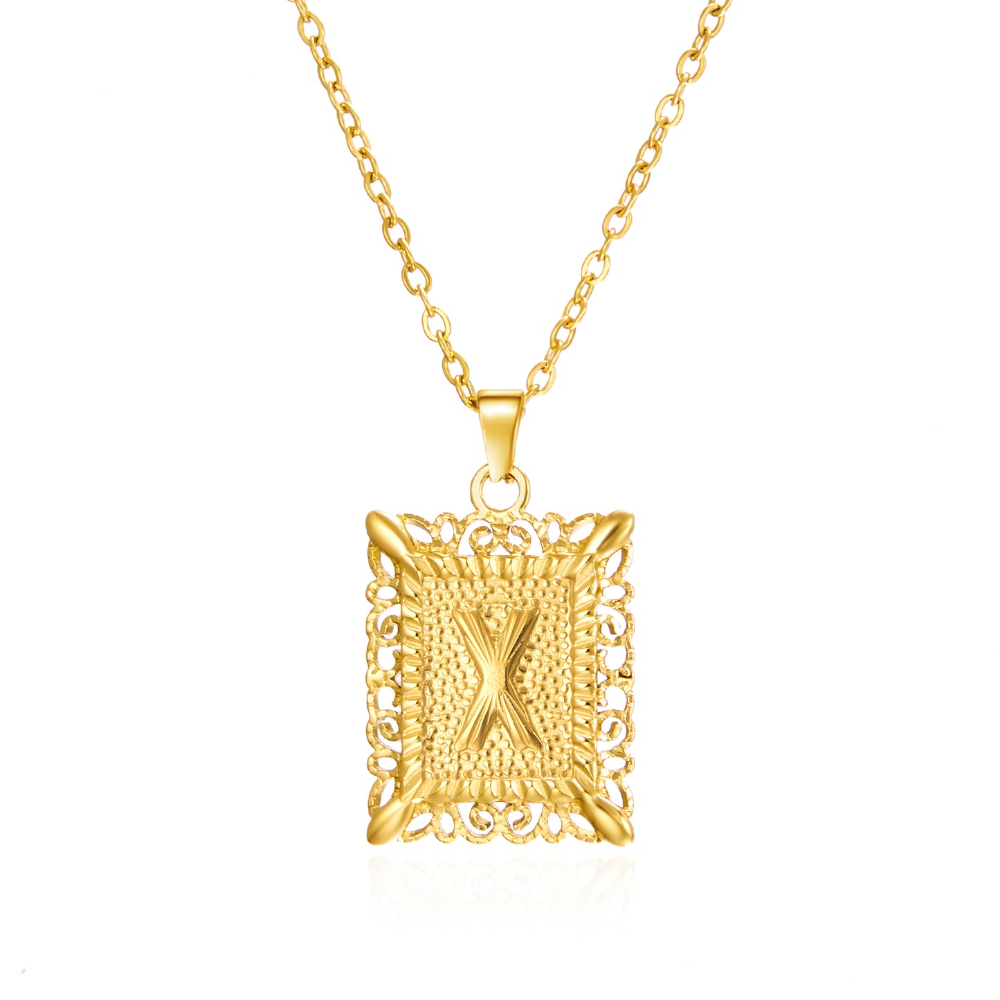 Stainless Steel Gold/Silver Personalized Initial Letter Alphabet Necklace