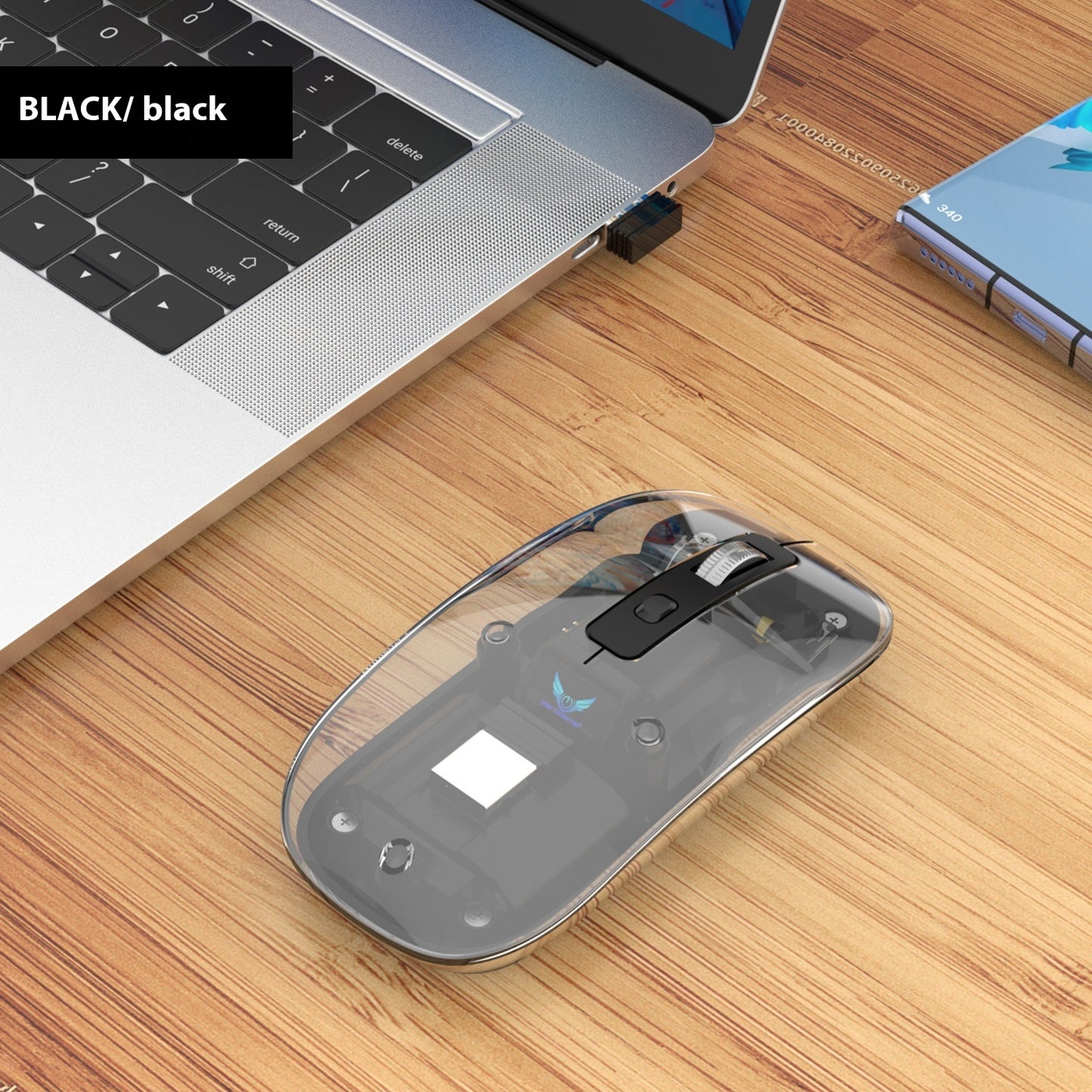 Transparent RGB Wireless Gaming Mouse – Triple Mode Bluetooth Magnetic Gaming Mouse for PC & Laptop