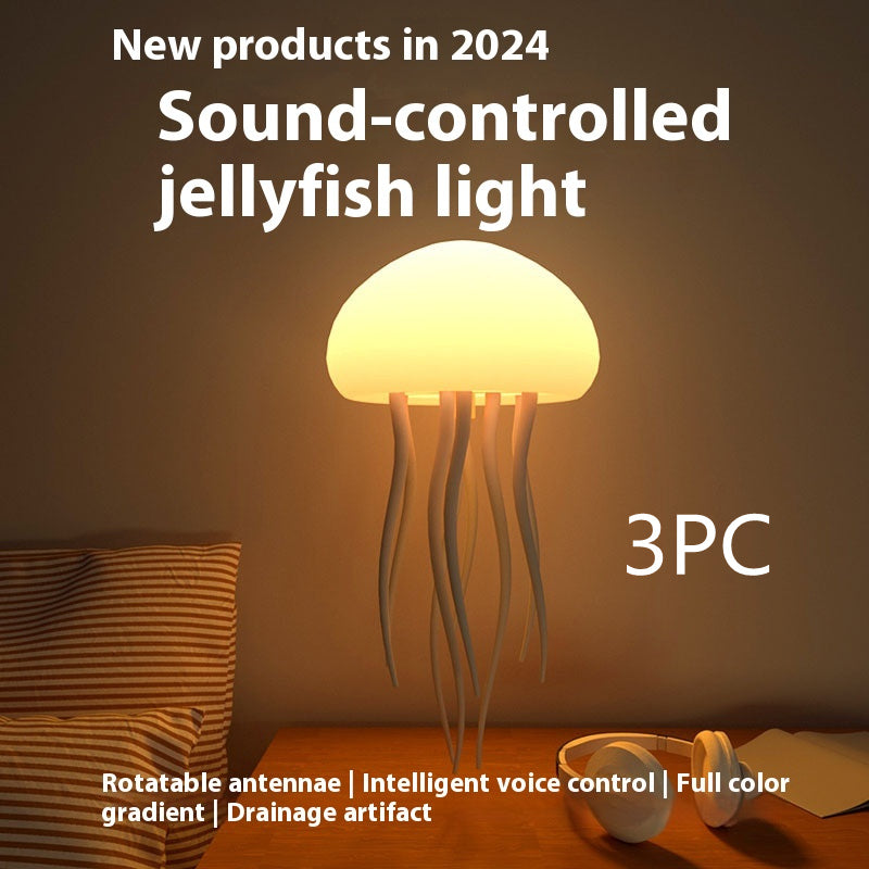 LED Jellyfish Mood Lamp – Color Changing Night Light with Floating Jellyfish, USB Portable Smart Table Lamp for Bedroom, Desk & Relaxation Decor