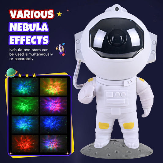 Astronaut Galaxy Star Projector – LED Nebula Night Light with 360° Rotating Head, Remote Control Starry Sky Lamp for Bedroom, Ceiling & Home Decor