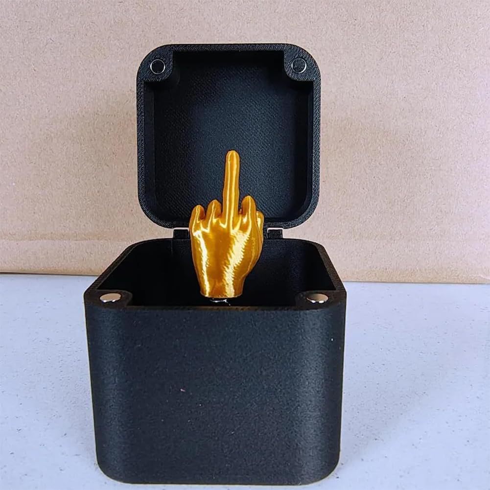 Funny Middle Finger Prank Gift Box – Novelty Desk Ornament & Gag Present