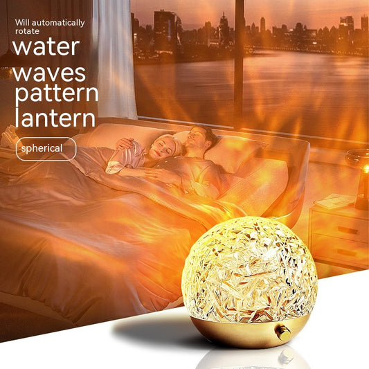 RGB Water Ripple Projector Light – Crystal LED Mood Lamp for Gaming Setup, Desk Aesthetic & Room Transformation