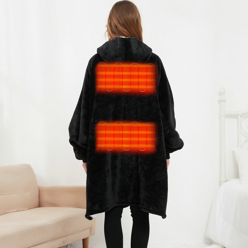 USB Heated Oversized Hoodie Blanket