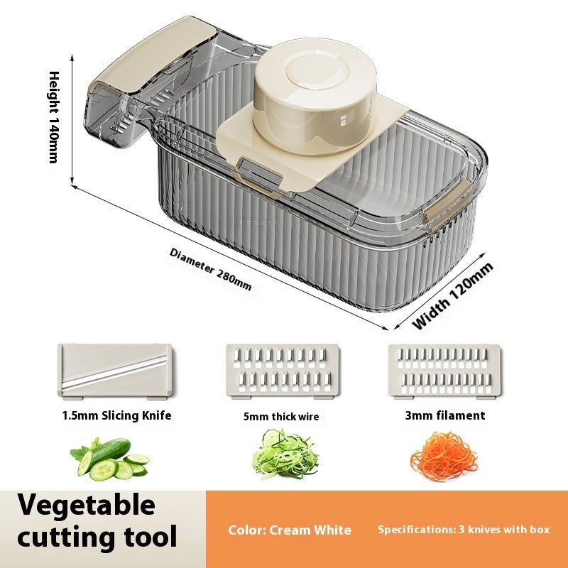 2-In-1 Multifunctional Vegetable Cutter & Dicer – Food Chopper with Draining Basket