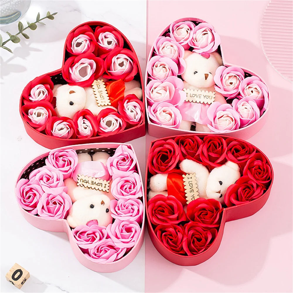 Heart-Shaped Soap Rose Gift Box – Romantic Multi-Occasion Present