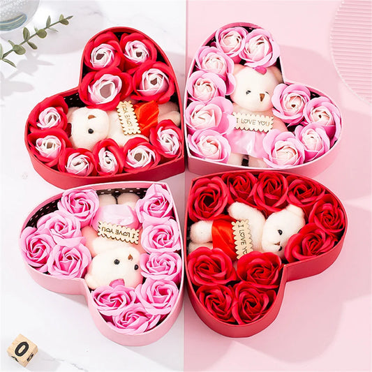 Heart-Shaped Soap Rose Gift Box – Romantic Multi-Occasion Present