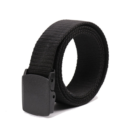 Unisex Canvas Belt with Plastic Buckle – Adjustable Casual Waistband