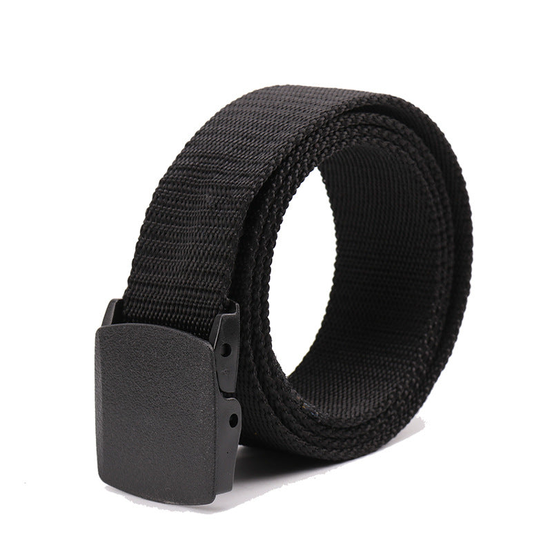 Unisex Canvas Belt with Plastic Buckle – Adjustable Casual Waistband