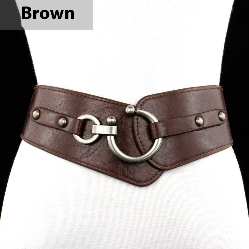 Women’s Wide Elastic Belt – Stretch Fabric Waist Accessory