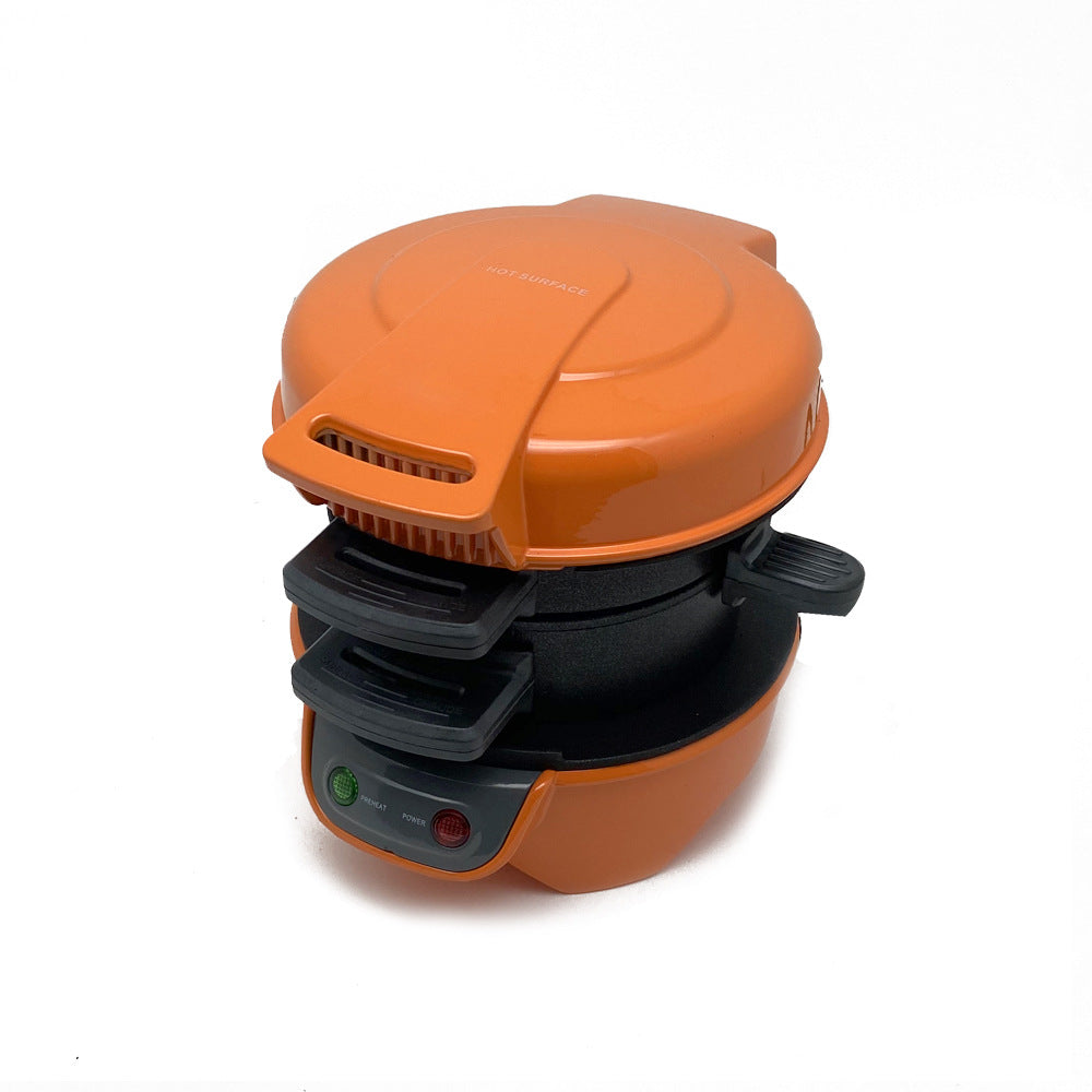 3-in-1 Breakfast Sandwich Maker & Waffle Iron with Egg Cooker Ring – Multifunction Electric Breakfast Machine for Quick Meals