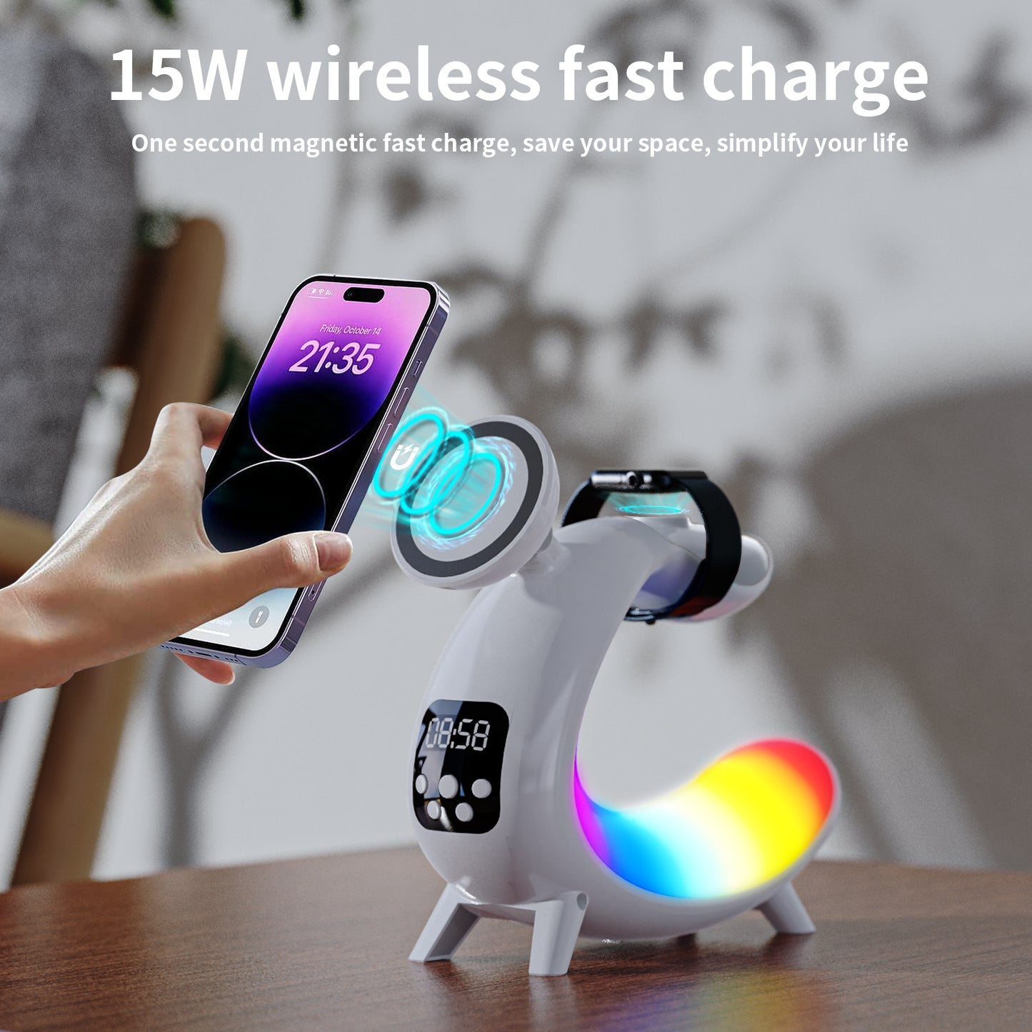 Wireless Charging Bedside Lamp – Multi-Device Fast Charger