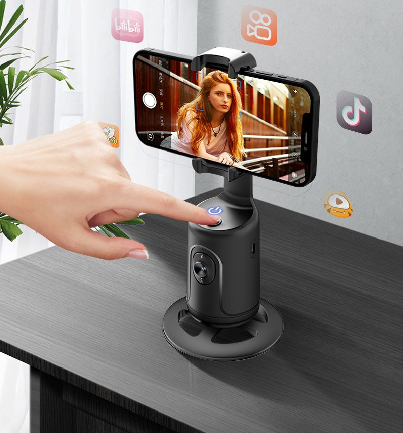 AI Face Tracking Phone Gimbal – 360° Auto Video Stabilizer for Vlog & Live