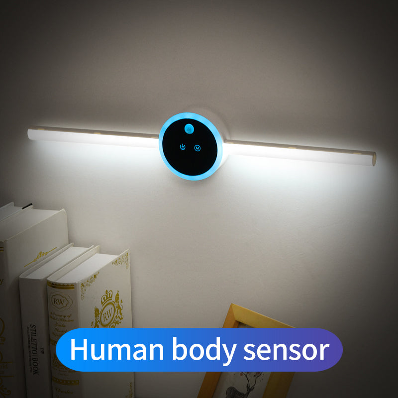 Smart LED Motion Sensor Cabinet Light – USB Rechargeable Magnetic Wardrobe Light with Timer Clock, Wireless Under Cabinet Night Light for Kitchen, Closet & Bedroom