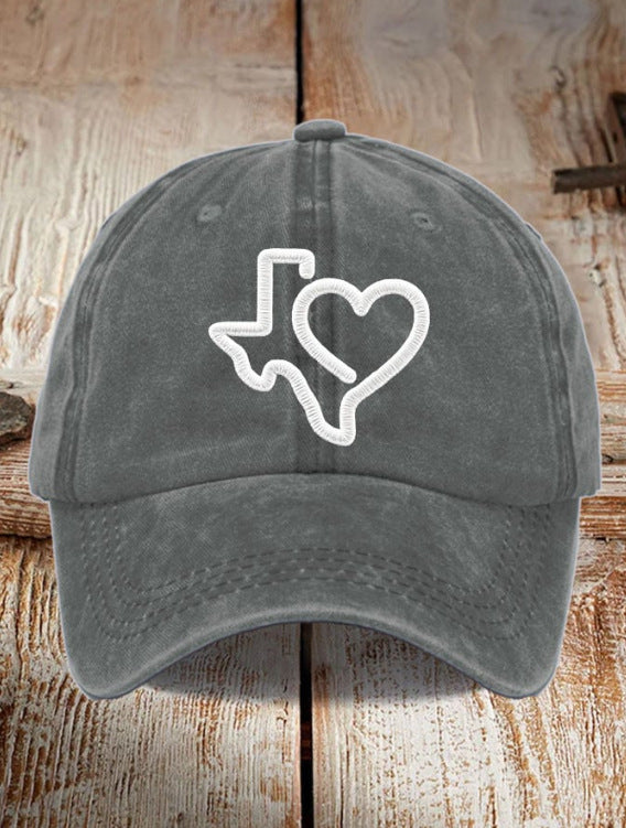 Printed Heart Texas Cap – Unisex Cotton Casual Hat