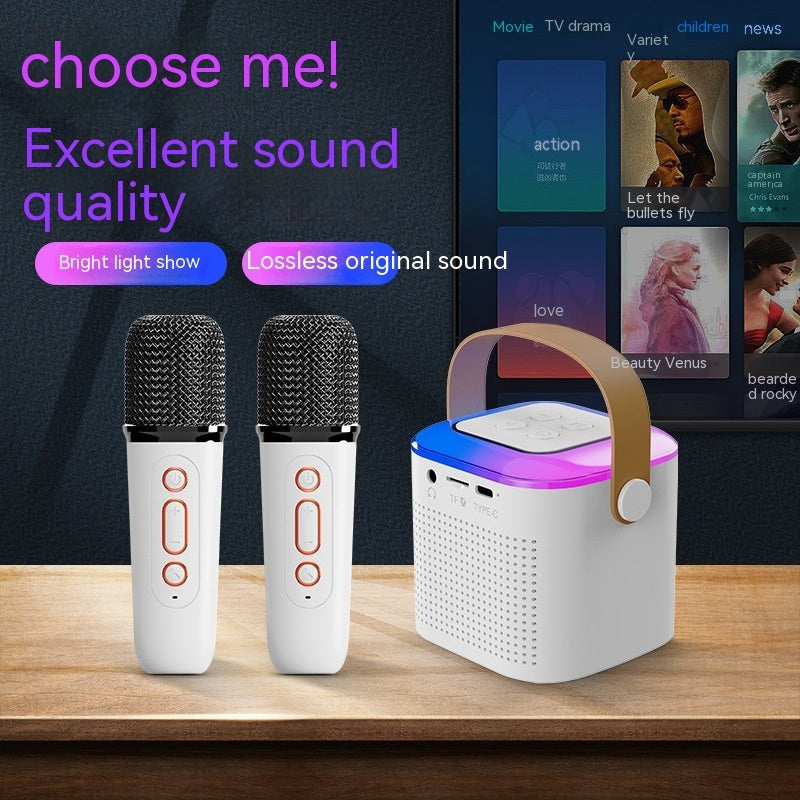 2-Mic Bluetooth Karaoke Speaker with Light Show